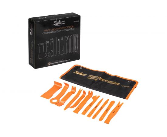 Набор съемников пистонов обшивки салона AIRLINE 11 предметов, планшет AT-CR-06 