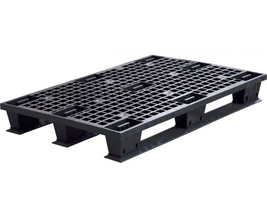 Паллет Тара.ру 1200x800x160 мм, перфорированный, на полозьях, цв. чёрный 25399 
