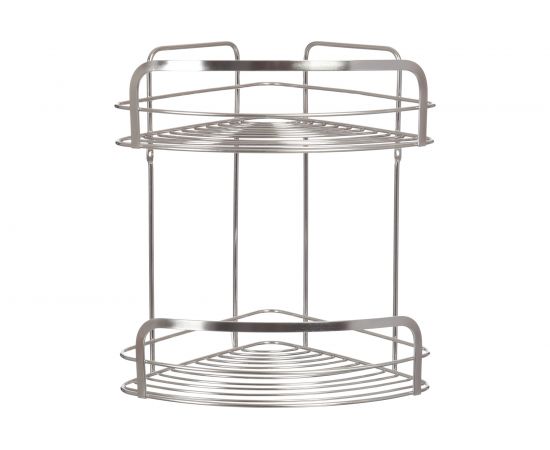 Угловая 2-ярусная полка Vanstore MODERN PLUS нержавеющая сталь 075-20 