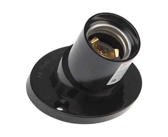 Карболитовый настенный патрон REXANT Е27 черный наклонный 11-8817 