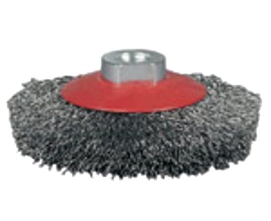 Щётка вогнутая, гофрированная латунная проволока №022 (100 мм; М14) для УШМ Атака 21779 