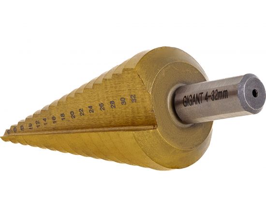 Сверло ступенчатое 4-32 мм, HSS-TIN Gigant GT-158 – изображение 13