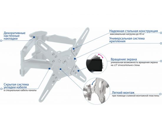 TV кронштейн Kromax ATLANTIS 45 white 20218 – изображение 13