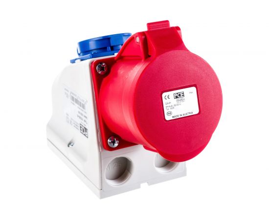 Настенная комбинированная розетка PCE 32А 380V 3P+N+E IP44 9225-6 – изображение 2