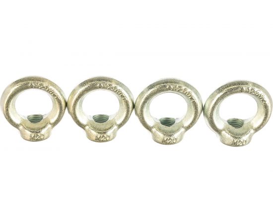 Рым-гайка DIN 582 оцинкованная 4 шт. (М20; ТФ5) Зубр 4-304325-20 – изображение 2