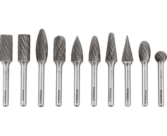 Набор борфрез твердосплавных NORGAU 10 шт. (12 мм) NORGAU 077200012 – изображение 2