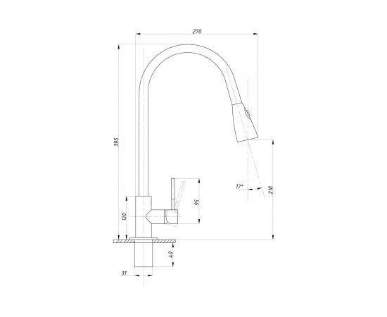 Смеситель для кухни с выдвижной лейкой TSARSBERG тип ГОСТ См-МОЦБИвА TSB-123-001 – изображение 2