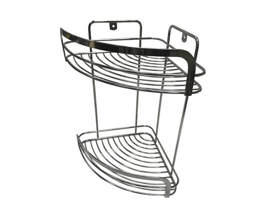 Угловая 2-ярусная полка Vanstore MODERN PLUS нержавеющая сталь 075-20 – изображение 2