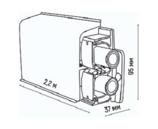 Плинтус Smartprofile Aqua37 (95х37 мм; 2.2 м; ПВХ; Белый под покраску) GRACE УТ000072298 – изображение 2