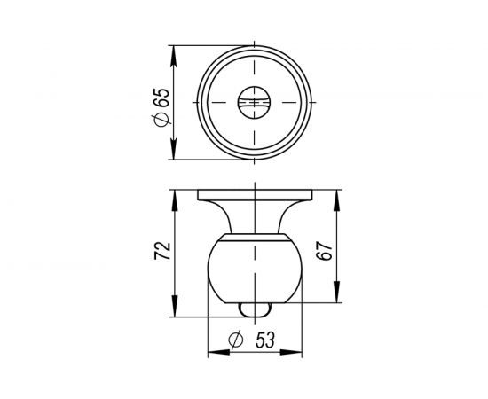 Ручка защелка AJAX 6082 SN-E кл./фик. мат. никель 39539 – изображение 2