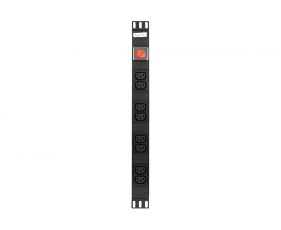 Блок Gembird 1 вход С14/ 8 выходов C13, с защитой для 19. 16A. 1U. EHB8-4 – изображение 2