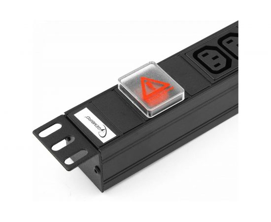 Блок Gembird 1 вход С14/ 8 выходов C13, с защитой для 19. 16A. 1U. EHB8-4 – изображение 3