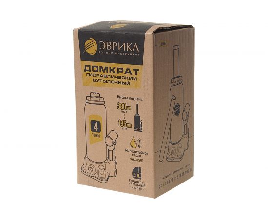 Гидравлический бутылочный домкрат Эврика с клапаном, 4 т, ремкомплект ER-80041 – изображение 3