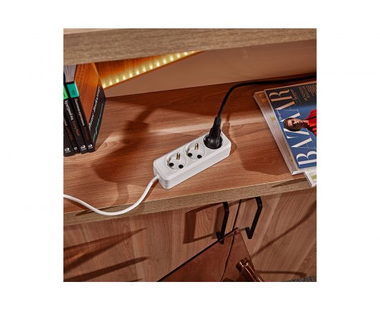 Удлинитель REXANT 3 гнезда, 3 м, 3х1.0 мм2, с/з, белый Россия 11-8734 – изображение 3