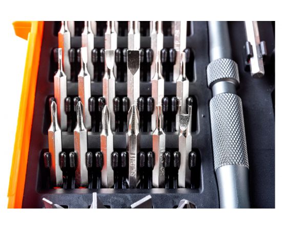 Набор для точных работ HARDEN отвертка и биты из стали S2, 50 предметов, в пластиковом пенале 550150 – изображение 3