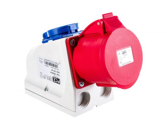 Настенная комбинированная розетка PCE 32А 380V 3P+N+E IP44 9225-6 – изображение 3