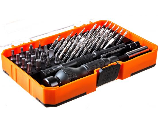 Набор для точных работ HARDEN отвертка и биты из стали S2, 50 предметов, в пластиковом пенале 550150 – изображение 4