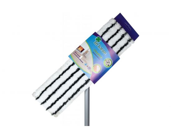 Плоская швабра для влажной уборки InLoran микрофибра, 44x13см, ручка 110см BS-043GR – изображение 5