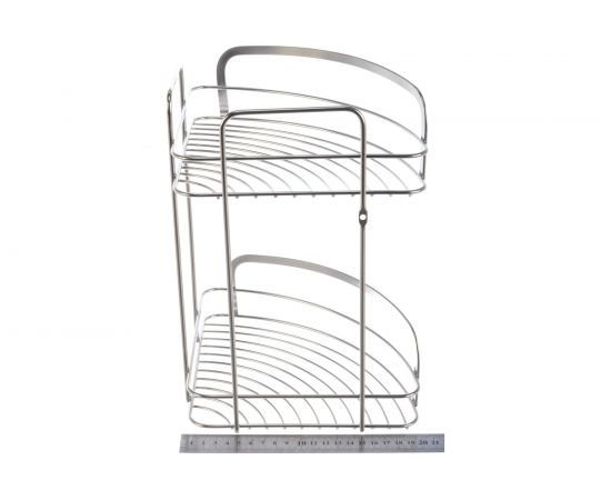 Угловая 2-ярусная полка Vanstore MODERN PLUS нержавеющая сталь 075-20 – изображение 5