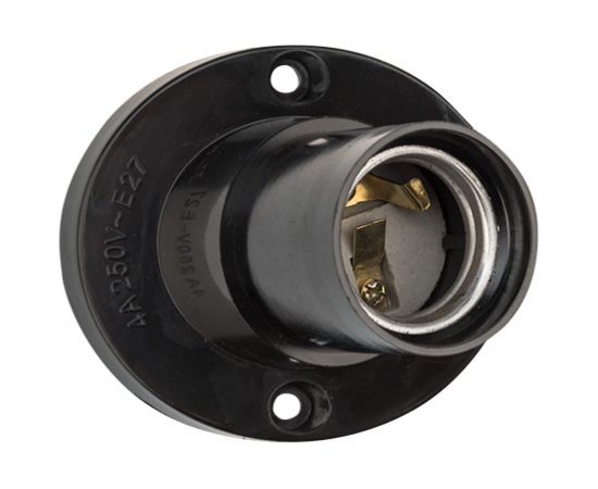 Карболитовый настенный патрон REXANT Е27 черный наклонный 11-8817 – изображение 5