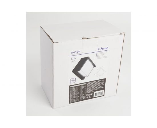 Уличный светодиодный светильник FERON 12W, 720Lm, 4000K, черный DH108 6350 – изображение 7