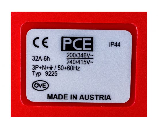 Настенная комбинированная розетка PCE 32А 380V 3P+N+E IP44 9225-6 – изображение 10