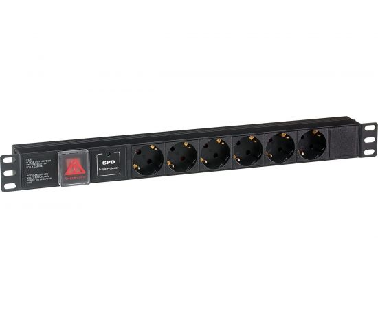 Блок розеток ExeGate ServerPro PDU-19H607 Al-6S-C14-SW-SPD1 19 1U алюминий 6Schuko С14 SPD1280832 