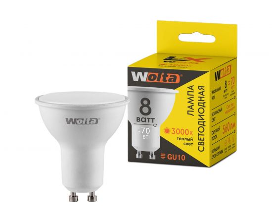 Лампа WOLTA LX PAR16 GU10 8W 3000K 30YPAR16-230-8GU10 
