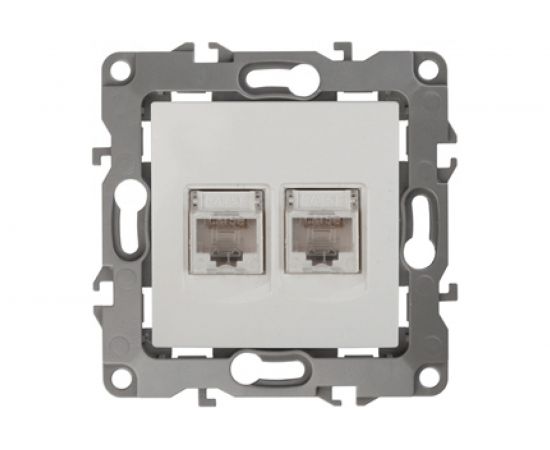 Информационная двойная розетка ЭРА 12-3108-01 2XRJ45, IP20, 12, белый Б0014729 