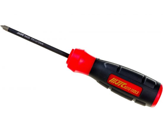 Профессиональная отвертка с противоскользящей рукояткой PH1х75 мм JTC 5450 