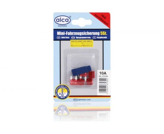 Флажковые предохранители Alca мини 10 А, 5 шт. 670300 