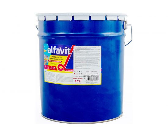 Универсальная эмаль Krafor Альфа ПФ-115 голубой 20 кг 1 30803 