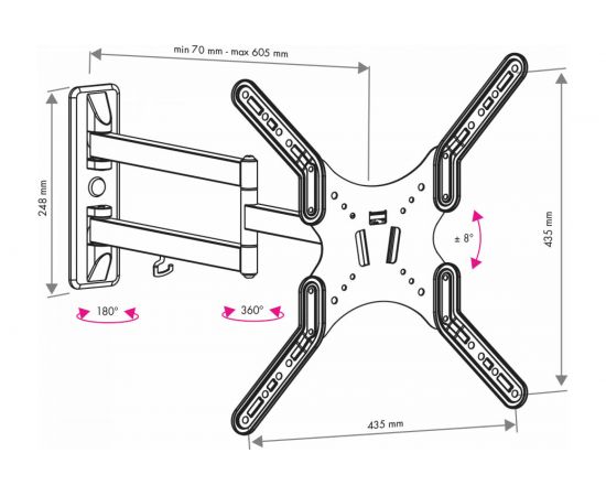 TV кронштейн VLK TRENTO 18 black 51035 – изображение 11
