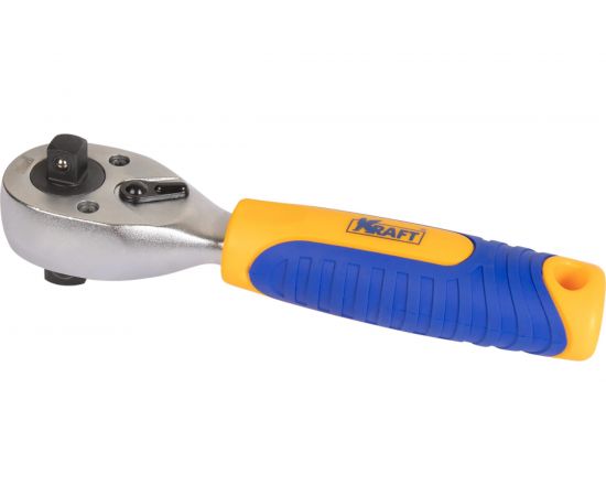 Трещоточная рукоятка для труднодоступных мест KRAFT короткая, двусторонняя, 1/2 Dr и 3/8 Dr KT 705035 – изображение 2