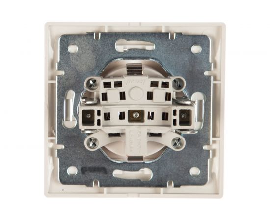 Розетка Lezard MIRA, с заземлением, ПБТ, белый с белой вставкой 701-0202-122B – изображение 2