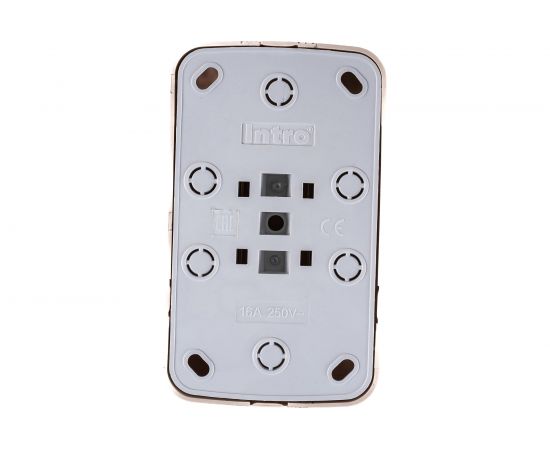 Розетка Intro Polo без заземления двойная 2x2P, 16A-250В, IP20, открытая установка, слоновая кость, Б0053567 – изображение 2