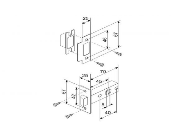 Ме��комнатная защелка с пластиковым язычком MORELLI LP6 45 W цвет - белый 9012830 – изображение 2