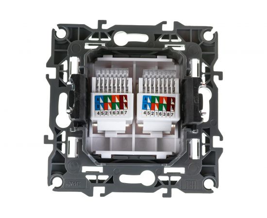 Информационная двойная розетка ЭРА 12-3108-01 2XRJ45, IP20, 12, белый Б0014729 – изображение 3