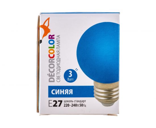 Светодиодная декоративная лампа Volpe LED-G60-3W/BLUE/E27/FR/С матовая UL-00006957 – изображение 3