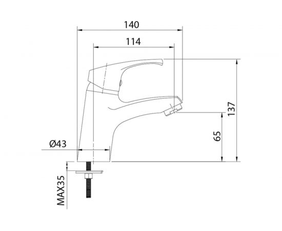 Смеситель для умывальника Milardo Sterm STESB00M01 – изображение 3