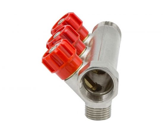 Коллектор VRT 3/4""x1/2"", с регулировочными вентилями, 3 выхода 524077 – изображение 4