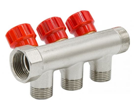 Коллектор VRT 3/4""x1/2"", с регулировочными вентилями, 3 выхода 524077 – изображение 5