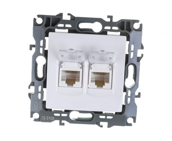 Информационная двойная розетка ЭРА 12-3108-01 2XRJ45, IP20, 12, белый Б0014729 – изображение 5