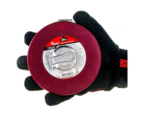 Рулетка (фибергласовая лента 20 м, красный пластиковый корпус) КУРС 17507 – изображение 5