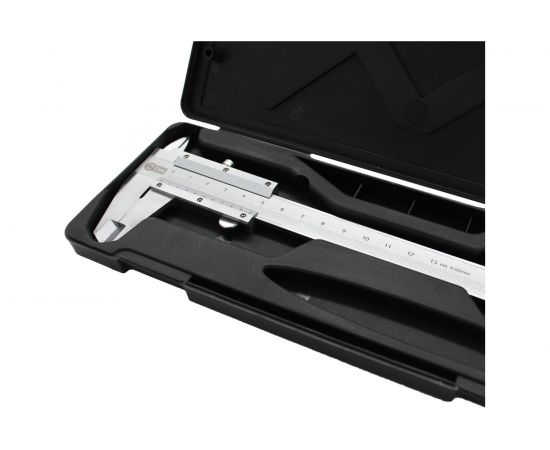 Штангенциркуль ON металлический, 125 мм с глубиномером, шаг 0,02мм, пластик кейс 05-05-125 – изображение 5