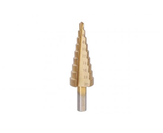 Сверло ступенчатое по металлу (4-20 мм; шаг 2 мм; HSS TIN) Sturm 1055-S420 