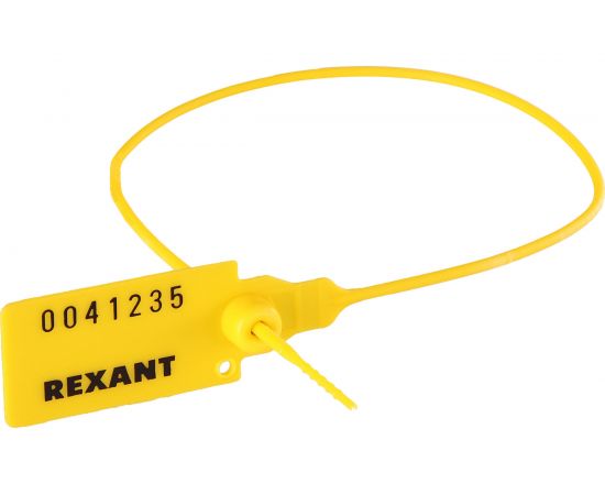 Номерная пломба для опечатывания REXANT пластиковая 320 мм желтая 50 шт 07-6132 