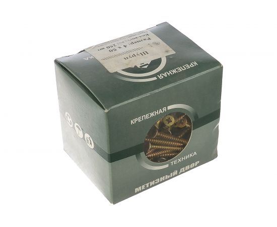 Потайной универсальный шуруп Метизный двор 4,0x50, желтый, 250 шт. 4607159063304 – изображение 2