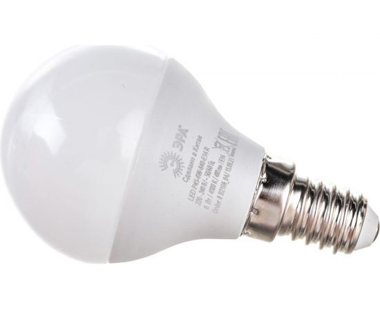 Светодиодная лампочка ЭРА RED LINE LED P45-6W-840-E14 R E14 6Вт шар нейтральный белый свет Б0052443 – изображение 2