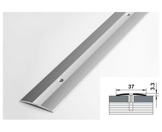 Порог прямой алюминиевый (37 мм, 1,8 м, Без покрытия) ЛУКА 00000001359 – изображение 2
